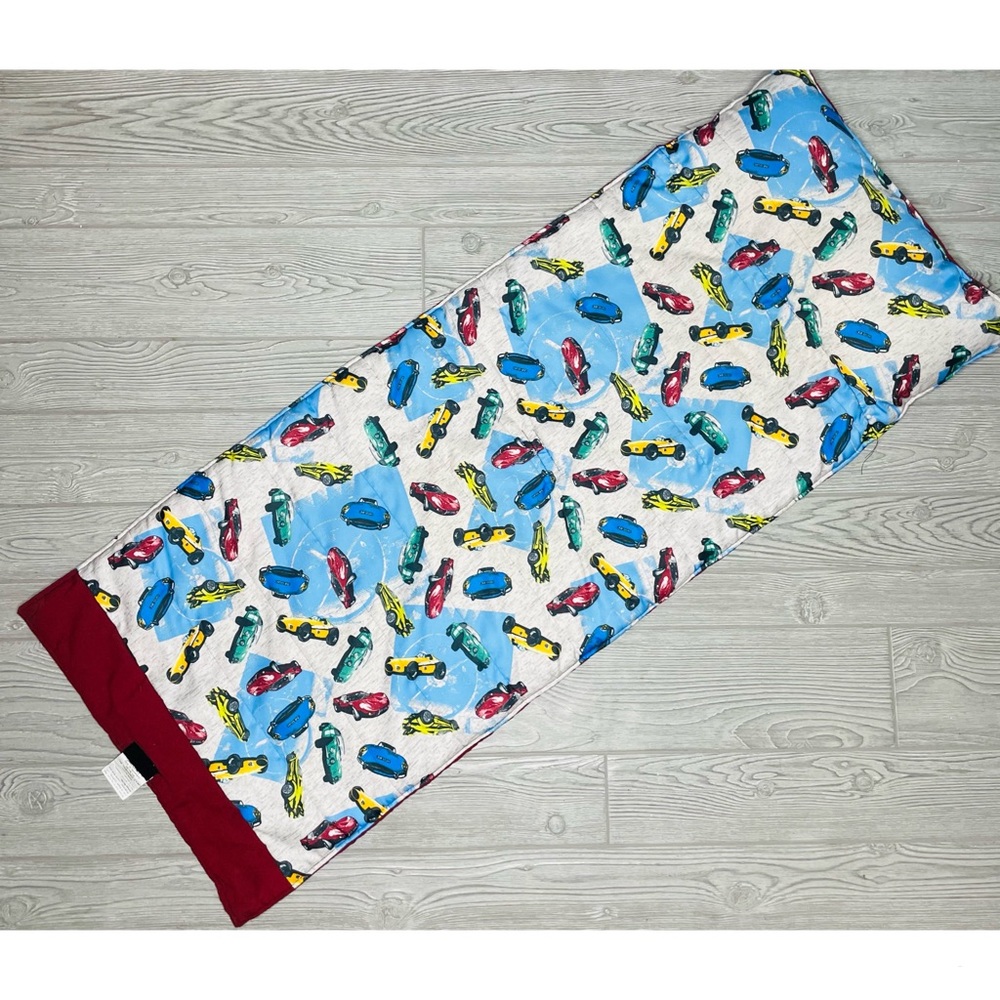 Kid Napper race car theme kid rolled up sleeping mat school daycare home bedding